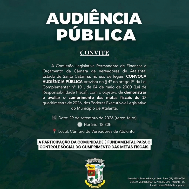 AUDIÊNCIA PÚBLICA - CONVITE